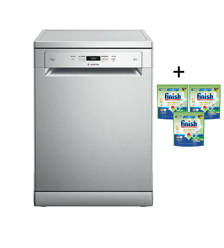 Lave vaisselle pose libre ARISTON 14 Couverts inox + 3 paquets de capsules FINISH Lave vaisselle pose libre ARISTON 14 Couverts inox + 3 paquets de capsules FINISH